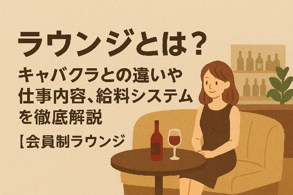 ラウンジとは？キャバクラとの違いや仕事内容、給料システムを徹底解説【会員制ラウンジ】